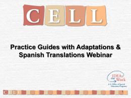 Practice Guides with Adaptations & Spanish Translations Webinar