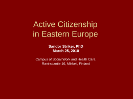 Active Citizenship in Eastern Europe