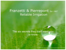 Two years guarantee On repairs - Franzetti Pierrepont Irrigation