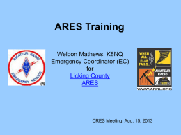 ARES Talk - The CRES Amateur Radio Club Secretary`s Web Page