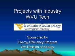 Projects with Industry WVU Tech