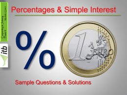 Percentages & Simple Interest Sample Questions