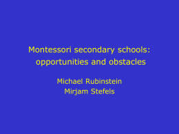 Montessori secondary schools: