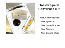Toaster Speed Conversion Kit