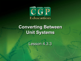 Converting Between Unit Systems