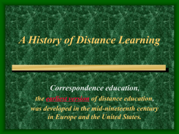 A History of Distance Learning