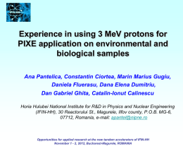Experience in Using 3 MeV Protons for PIXE Application on