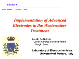 Implementation of Advanced Electrodes to the Wastewaters Treatment