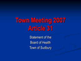 Board of Health - Town of Sudbury