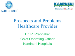 Prospects & Problems Health Care Provider
