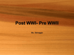 Post WWI- Pre WWII - Selvaggio History