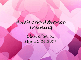 AsiaWorks Advance Training