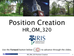 Position - University of Kentucky