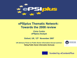 ePSIplus Thematic Network