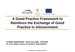 The Good Practice Framework (GPF)