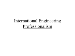 International Engineering Professionalism