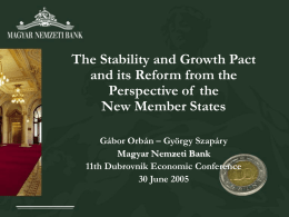 The Stability and Growth Pact and its Reform from the Perspective of