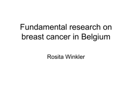 Fundamental research on breast cancer in Belgium
