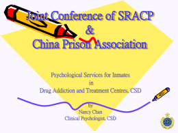 Psycological Services for Inmates in Drug Addiction & Treatment