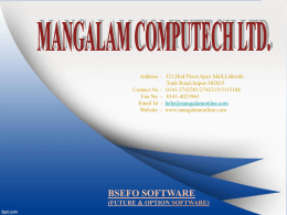 BSE FO - Mangalam Computech Ltd.