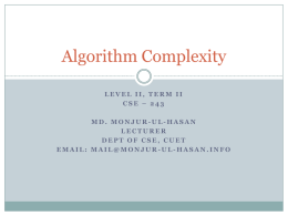 Algorithm Complexity - monjur-ul