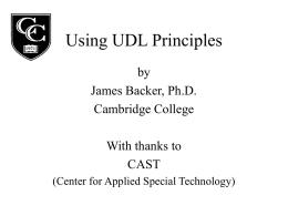 Using UDL Principles