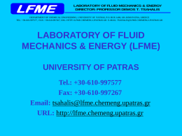 LABORATORY OF FLUID MECHANICS & ENERGY (LFME