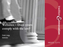 Website Law workshop presentation by Kate Legg