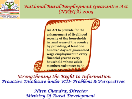 By Shri Niten Chandra, Director, Ministry Of Rural Development