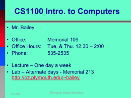 CS1100 Intro. to Computers - oz.plymouth.edu