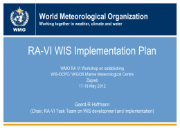 RA VI WIS Implementation Plan and steps towards Marine