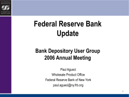 General Session – Federal Reserve Bank Update