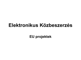 Elektronikus Közbeszerzés EU projektek