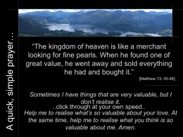 Matthew 13: 45-46 – The Kingdom of God is like a pearl