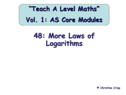 More Laws of Logarithms