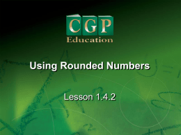 Using Rounded Numbers