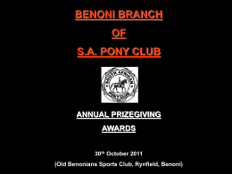2011Prize - Pony Club Gauteng & Limpopo Region