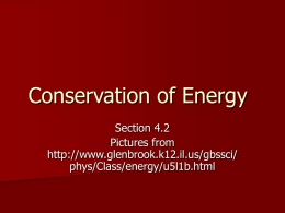 4.2 Conservation of Energy