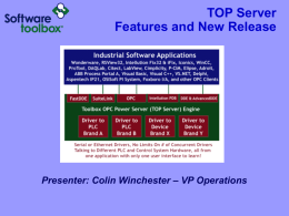 TOP Server Features and New Release Presenter