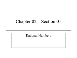 2.1 Rational Numbers