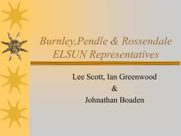 Burnley, Pendle & Rossendale ELSUN Representatives