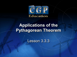 Applications of the Pythagorean Theorem