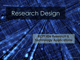 RCPT 436 Research & Technology Applications