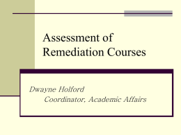 Assessment of Remediation Courses - OK-AIR