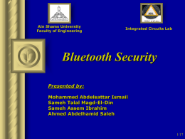 Bluetooth Security - Sameh Assem Ibrahim Homepage