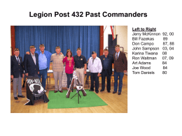 Legion Post 432 Past Commanders Left to Right