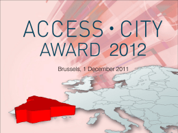 Access City Award 2012 - Spain. Brussels, December 2011.