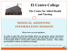 Medical Assisting - El Centro College