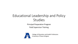 Educational Leadership and Policy Studies