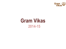 Gram Vikas in the year gone by (2014-15)